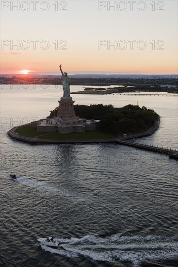 Aerial view of Statue of Liberty