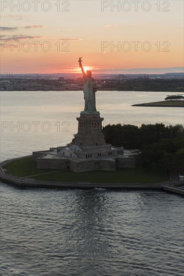 Aerial view of Statue of Liberty