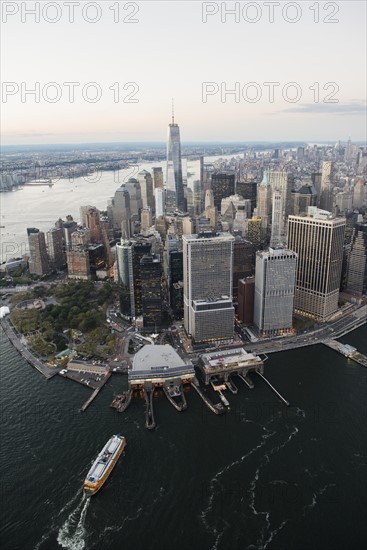 Aerial view of Lower Manhattan and One World Trade Center