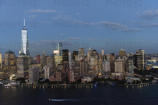 Aerial view of Manhattan and One World Trade Center