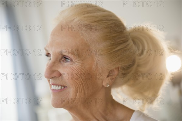 Portrait of blond senior woman