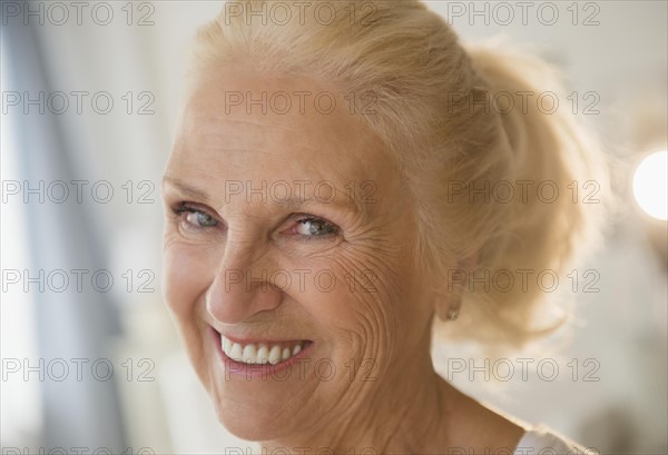 Portrait of blond senior woman