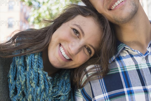 Portrait of young couple outdoors