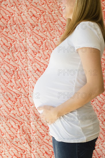 Side-view of pregnant woman