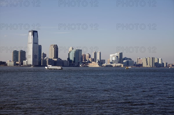 View of waterfront cityscape
