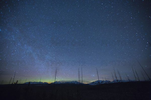 Scenic view of night sky with aurora borealis