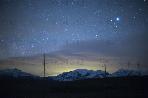 Scenic view of night sky with aurora borealis