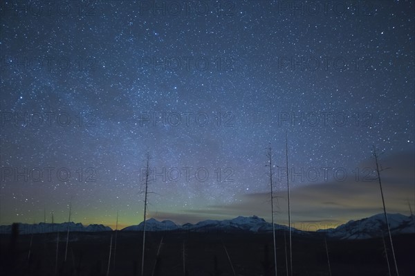 Scenic view of night sky with aurora borealis