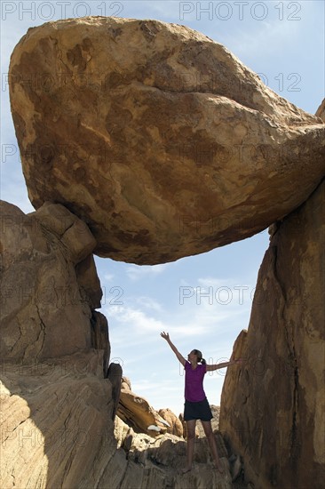 Woman visiting Balanced Rock