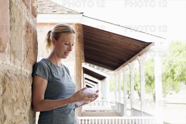 Woman looking at map