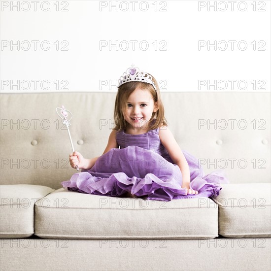 Portrait of girl (4-5) in princess costume