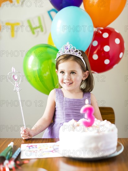 Girl (4-5) at birthday party