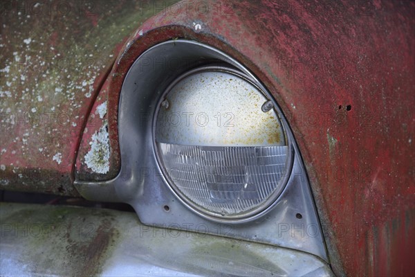 Close-up of old rusted car