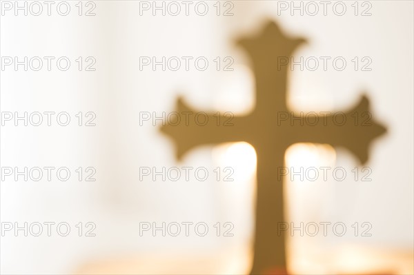 View of backlit cross.