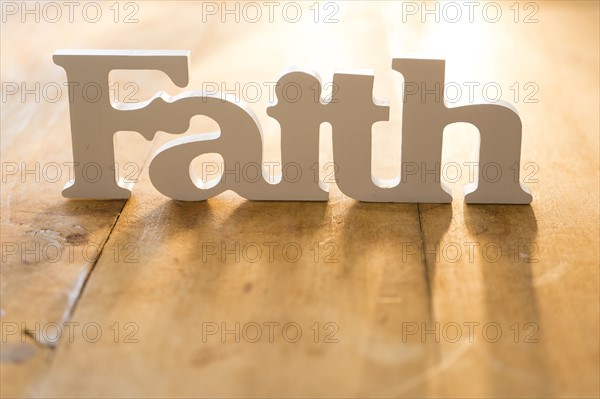 View of single word 'faith'.