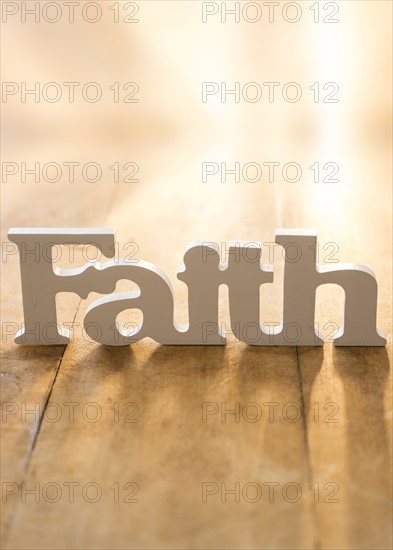 View of single word 'faith'.