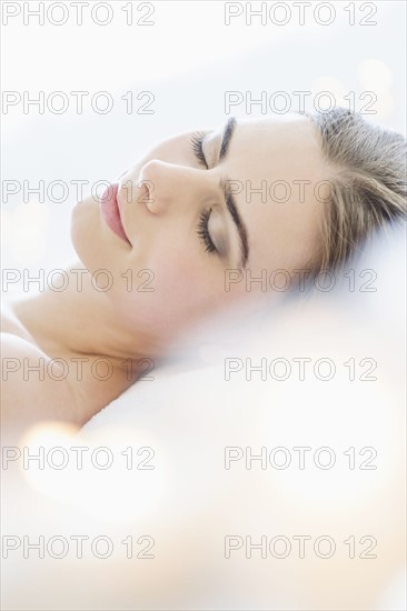 Young woman during beauty treatment.