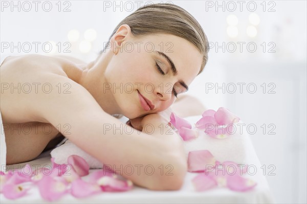 Young woman during beauty treatment.