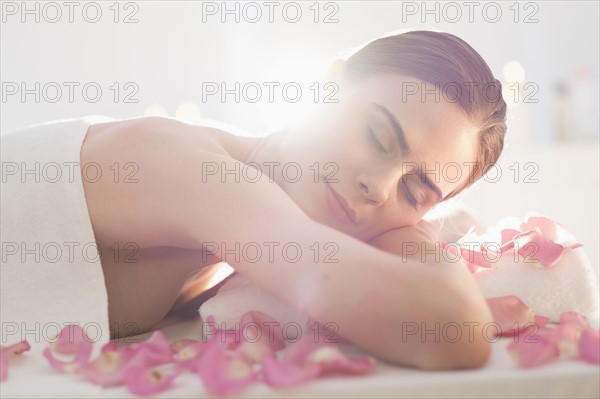 Young woman during beauty treatment.