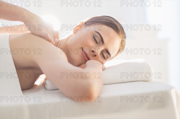 Young woman during massage.