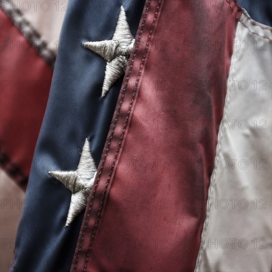 Close-up of American flag.