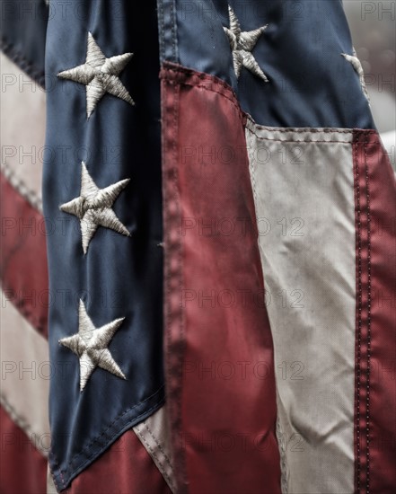 Close-up of American flag.