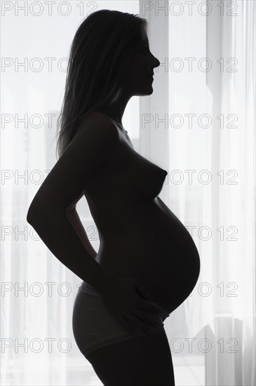 Silhouette of pregnant woman