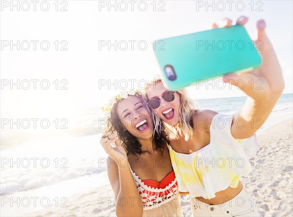 Female friends on beach