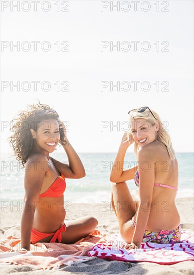 Female friends on beach