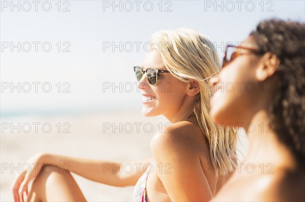 Female friends on beach