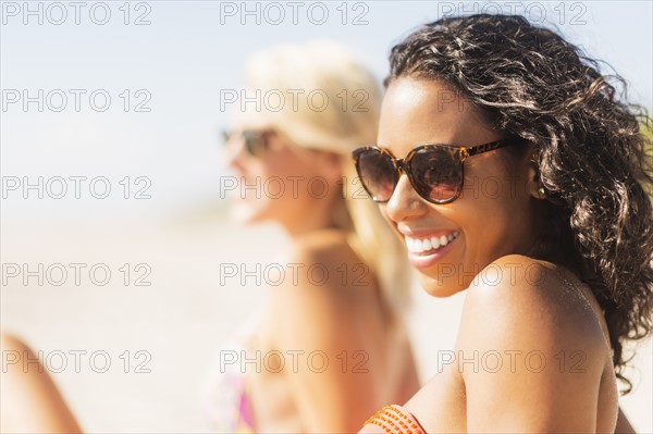 Female friends on beach