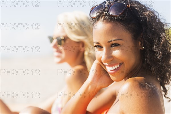 Female friends on beach