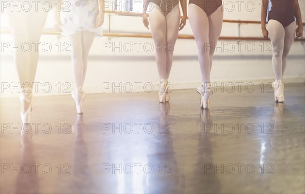 Young women dancing in dance studio