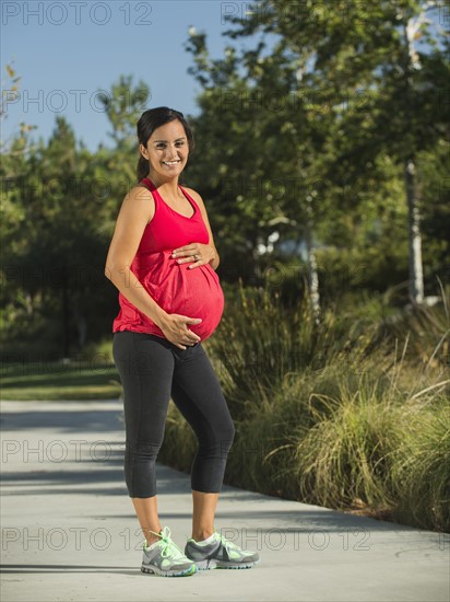 Portrait of pregnant woman smiling