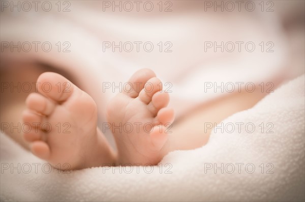 Close up of newborn baby (0-1 months) feet