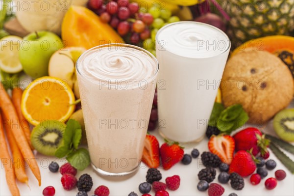 Smoothies and fruit