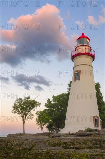 Low angle view of Marble Head Lighthouse