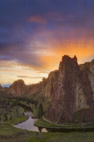 View of rock formation at sunset