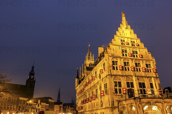 Town square with gothic town hall