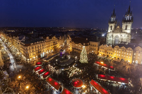 Town square at night