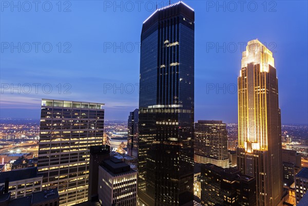 Downtown district at night