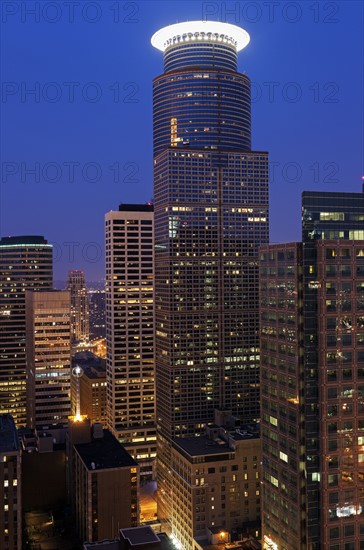 Downtown district at night