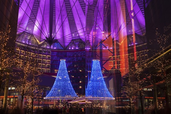 Illuminated decorations of Sony Center