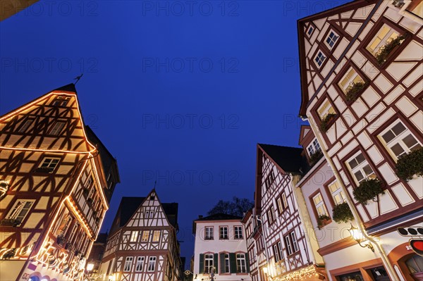 Illuminated half-timbered houses