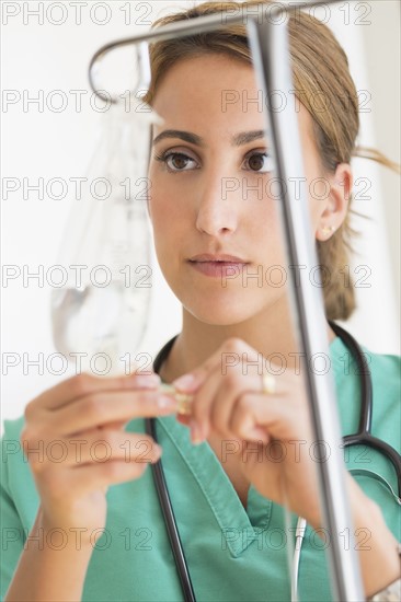 Young female doctor in hospital .