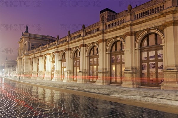 Varkert Bazar illuminated at night