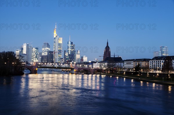 Illuminated skyline at dusk