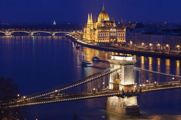 Chain Bridge and Hungarian Parliament