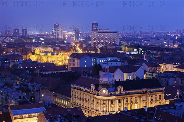 Illuminated cityscape at night