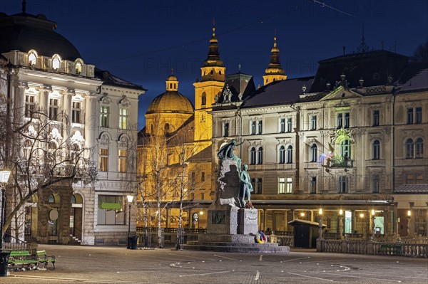 Saint Nicholas Cathedral from Preseren Square